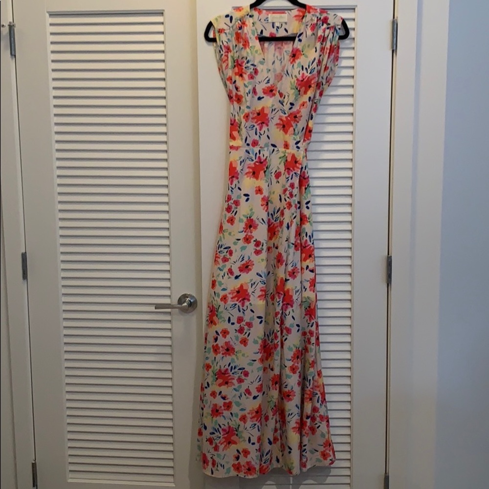 SOLD -Yumi Kim Sashay Maxi Dress floral off white.